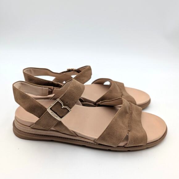 Dr. Scholl's Timeless Fun Strappy Sandal Honey Brown Faux Leather Size US9M EU40 - Picture 3 of 11